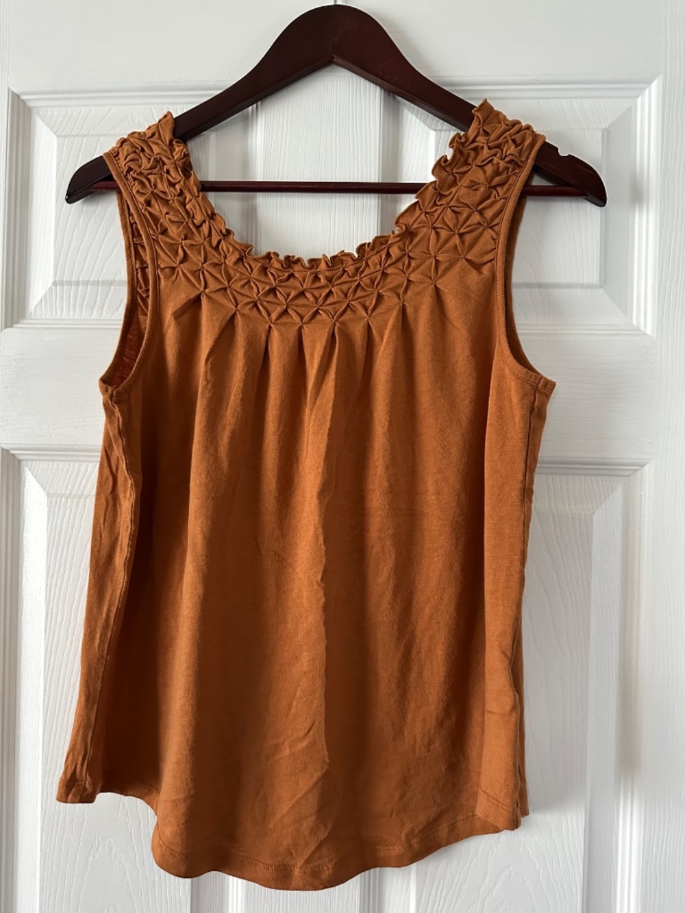 Maeve by Anthropologie Rust Terracotta Cotton Sleeveless Top Size Medium NWOT